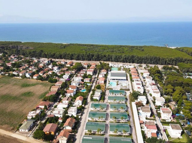 Fruit Village Coral Beach - Fruit Village Coral Beach Resort aerial view of the village by drone 