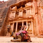 The Treasury of Petra, an archaeological site and UNESCO heritage in Jordan