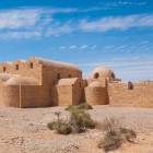 Qasr Amra Castle in the desert of Jordan, a few kilometers from Amman