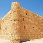 Exteriors of Qasr Kharanah Castle in the desert of Amman, Jordan