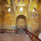 View of the interiors of Qasr Amra Castle in the desert, a few kilometers from Amman