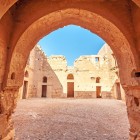 Interiors of Qasr Kharanah Castle in the desert of Amman, Jordan