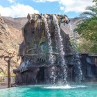 Details of the Hammamat Mai'n hot springs in the mountains near the Dead Sea, 22 km from the Dead Sea Hotel