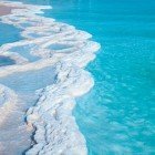 Spectacular condensation of salts on the shores of the Dead Sea in Jordan