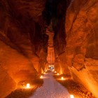 Fascinating night excursion through the Siq to reach the Treasury of Petra