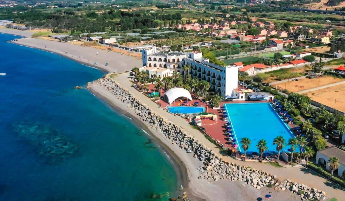 Hotel Club La Playa - View of the pools and the beach from the drone