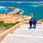 A walk with an ocean view on the ramparts of the Kasbah of the Udayas in Rabat