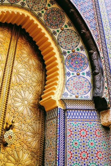 Detail of the portal of the Royal Palace of Rabat in Morocco