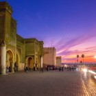 Ancient gate and walls of Bab El-Mansour in Meknes, Morocco