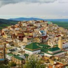 Aerial view of the Sacred City of Moulay Idriss in the province of Meknes, Morocco