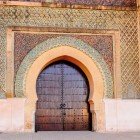 Details of the Bab Mansour Gate and El Hedime Square in Meknes, Morocco