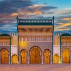 Magnificent doors of the royal palace in the Fes Jdid quarter of the historic city of Fes in Morocco