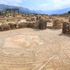 The mosaic floor at the ruins of Volubilis, an ancient Roman city in Morocco, is a UNESCO World Heritage site