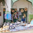 Typical shop selling local products in the Medina of the city of Moulay Idriss in Morocco