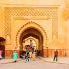 Arabic architecture of an entrance gate to the old Medina of Fes in Morocco