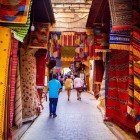 Craft carpet shop in the narrow streets of the old Medina of Fes in Morocco