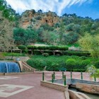 Gardens with streams and small waterfalls in the city of Beni Mellal, Morocco