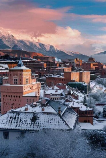 Town of Ifrane in the Middle Atlas mountain range in Morocco