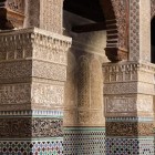 Details of the beautiful decorations in the Bou Inania Madrasa in Fes, Morocco