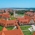 Drone photos of the small town of Ifrane in the heart of the Middle Atlas mountain range in Morocco