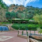 Gardens with streams and small waterfalls in the city of Beni Mellal, Morocco