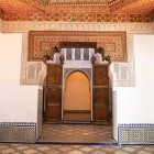 Bahia Palace in Marrakesh, interior details, highlighting Moroccan-style mosaic tiles