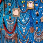 Handmade colorful jewelry at a market in the Medina of Marrakech, Morocco.