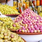 Typical Moroccan olives for sale in a souk in the old Medina of Casablanca