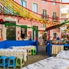 Typical restaurants in the old Alfama district of downtown Lisbon