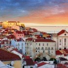 View of Lisbon at sunset in Portugal