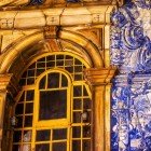 Details of the Azulejos, a spectacular and ancient craftsmanship of typical Portuguese tiles