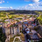 View of Óbidos, a beautiful medieval town with its magnificent Roman-era castle