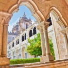 View of the Monastery of Alcobaça from one of the spectacular Gothic arches inside.