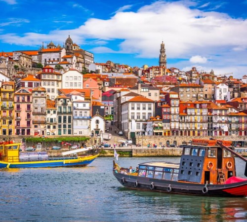 View of the old city of Porto in Portugal