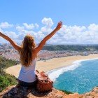 View from above of the city of Nazaré in Portugal