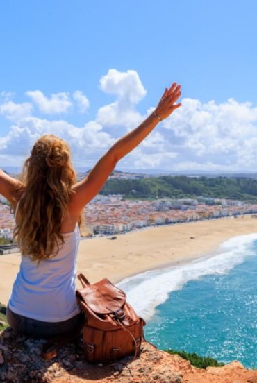 View from above of the city of Nazaré in Portugal