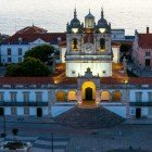 Front view of the Sanctuary of Our Lady of Nazaré in the Sítio district in Portugal