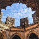 Details of the Manueline Late Gothic style of the Monastery of Santa Maria da Vitória in the city of Batalha, Portugal