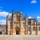 View of the Monastery of Santa Maria da Vitória from the square in front of it in Batalha, Portugal