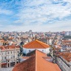 Aerial view of the historic center of Porto from the Torre dos Clérigos in Portugal