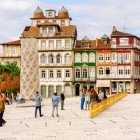 Toural Square in the historic center of Guimarães, Portugal, its architecture has been declared a UNESCO World Heritage site