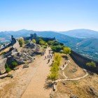 Marvão Castle, a medieval construction with spectacular panoramic walls. Open to visitors, it features towers, souvenir shops, and a small café