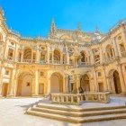 Convent of Christ in the Templar Castle of Tomar, Portugal, interiors with a view of the fountain and the Renaissance Cloister of D. João III