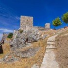 Details of the walls and towers of Marvão Castle fortress in Alentejo, Portugal