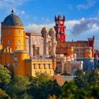 Palácio da Pena, an exceptional example of 19th-century romantic revivalism, was built on the site of an ancient convent on Monte da Pena by D. Fernando de Saxe-Coburg-Gotha