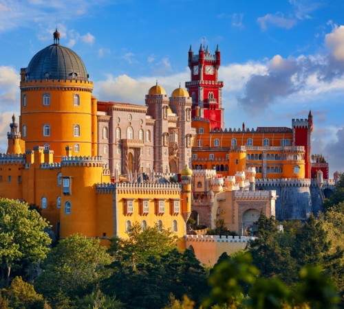 The Moorish Castle (Castelo dos Mouros) was built during the Moorish rule between the 8th and 12th centuries in the Sintra district, which is now a UNESCO World Heritage Site