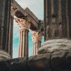 The Roman Temple of Évora in Portugal (UNESCO World Heritage), built according to the Greek architectural styles known as hexastyle and peripteral