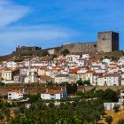 View of the majestic Castelo de Vide and the village with beautiful white medieval houses from which it gets its name