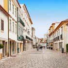 View of the main avenue in the center of Tomar, Portugal