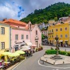 Largo Dr. Gregorio d'Almeida Square in the city of Sintra, Portugal, is recommended for its excellent restaurants and cafes